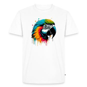 Perroquet - T-shirt Premium bio Homme - blanc - Devant - Nico (187cm)