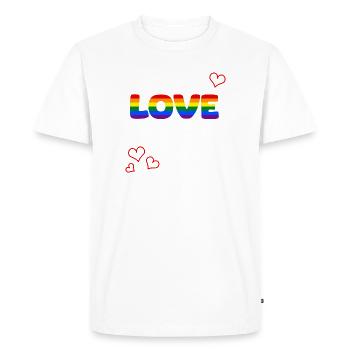 Rainbow love: Love is everything - Men's Premium Organic T-Shirt - white - Front - Nico (187cm)