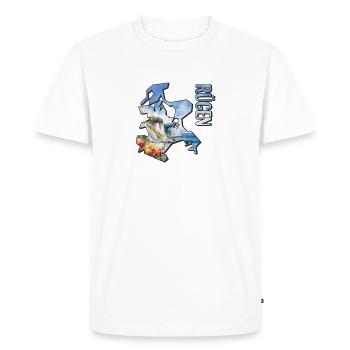 Watercolor Map Rügen - Men's Premium Organic T-Shirt - white - Front - Nico (187cm)