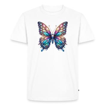 Papillon, Diamant, Diamants, Cristaux, Cristal - T-shirt Premium bio Homme - blanc - Devant - Nico (187cm)