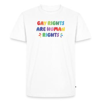 LGBT Pride Month - Gay Rights Are Human Rights - Men's Premium Organic T-Shirt - white - Front - Nico (187cm)