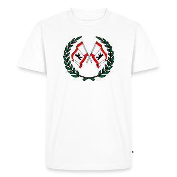 Drapeaux Couronne de laurier de Berlin - T-shirt Premium bio Homme - blanc - Devant - Nico (187cm)