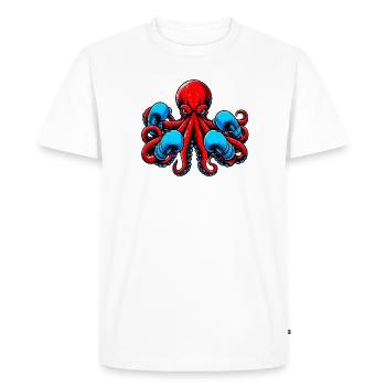 Octopus - Men's Premium Organic T-Shirt - white - Front - Nico (187cm)