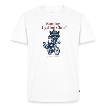 Sunday Cycling Club Raccoon - Men's Premium Organic T-Shirt - white - Front - Nico (187cm)