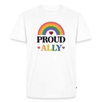 LGBTQ Pride Month - Proud Ally - Men's Premium Organic T-Shirt - white - Front - Nico (187cm)