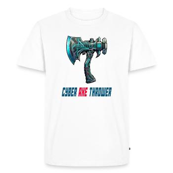 Cyber axe throwing axe sport design - Men's Premium Organic T-Shirt - white - Front - Nico (187cm)