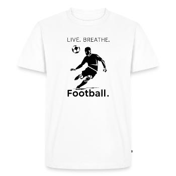 Football Art with Inspiring Message - Men's Premium Organic T-Shirt - white - Front - Nico (187cm)