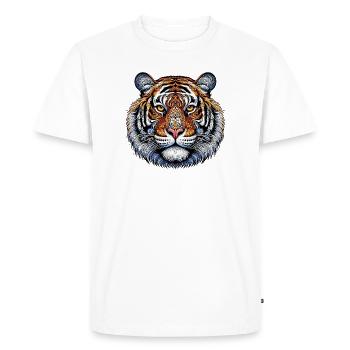 Tiger - Men's Premium Organic T-Shirt - white - Front - Nico (187cm)