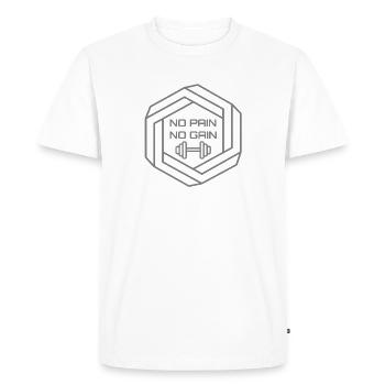 No Pain No Gain - Fitness decal - Men's Premium Organic T-Shirt - white - Front - Nico (187cm)
