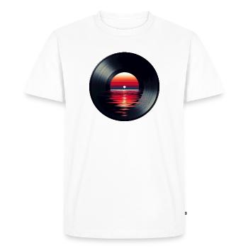 Disque de musique LP vinyle, Retro Sunset - T-shirt Premium bio Homme - blanc - Devant - Nico (187cm)