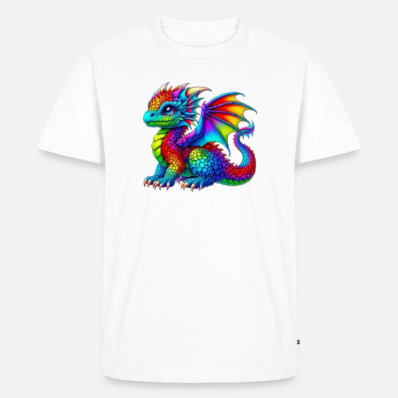 Drache - Männer Premium Bio T-Shirt - Weiß