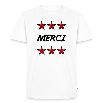MASTER. MASTER. THANK YOU. THANK YOU, MASTER. MASTER - Men's Premium Organic T-Shirt - white - Front - Nico (187cm)