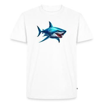 Requin - T-shirt Premium bio Homme - blanc - Devant - Nico (187cm)