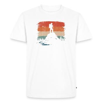 Randonneur sur le Peak Sunset - T-shirt Premium bio Homme - blanc - Devant - Nico (187cm)