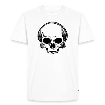 Crâne - Dessin au crayon - T-shirt Premium bio Homme - blanc - Devant - Nico (187cm)