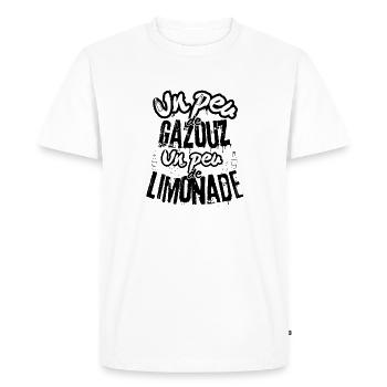 Un Peu de Gazouz, Un Peu de Limonade Humour Kabyle - T-shirt Premium bio Homme - blanc - Devant - Nico (187cm)
