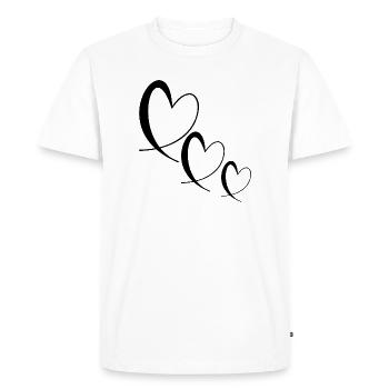 COEUR. MERCI. MAÎTRESSE. MAÎTRE. MERCI MAÎTRESSE. - T-shirt Premium bio Homme - blanc - Devant - Nico (187cm)