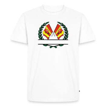 Drapeaux Bannière couronne de laurier Lodz - T-shirt Premium bio Homme - blanc - Devant - Nico (187cm)