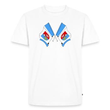 Two flags Subcarpathia - Men's Premium Organic T-Shirt - white - Front - Nico (187cm)
