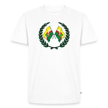 Drapeaux Couronne de laurier Lubusz - T-shirt Premium bio Homme - blanc - Devant - Nico (187cm)