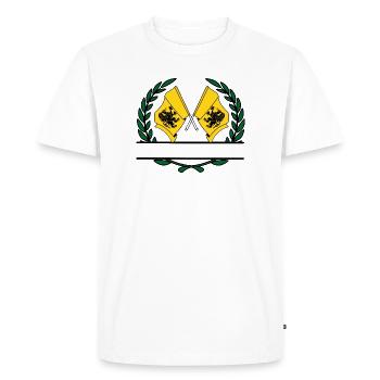 Flags Pomeranian laurel wreath banner - Men's Premium Organic T-Shirt - white - Front - Nico (187cm)