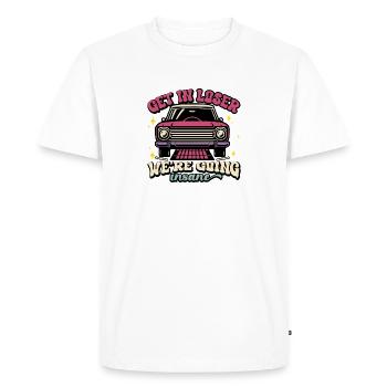 Voiture rétro se perdre Design fou - T-shirt Premium bio Homme - blanc - Devant - Nico (187cm)