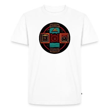 Neon Geometric Icons - Native Freestyle - T-shirt Premium bio Homme - blanc - Devant - Nico (187cm)