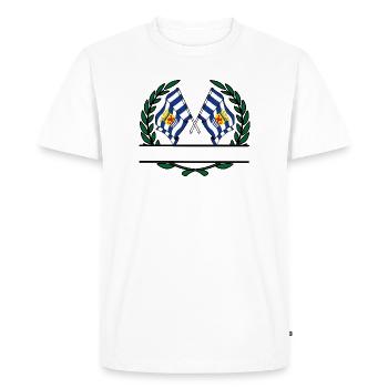 Drapeaux de la province de Zélande couronne de laurier bannière - T-shirt Premium bio Homme - blanc - Devant - Nico (187cm)