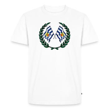 Drapeaux de la province de Zélande couronne de laurier - T-shirt Premium bio Homme - blanc - Devant - Nico (187cm)