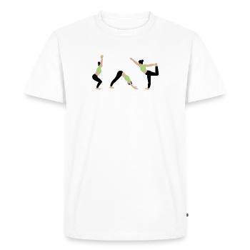 Power yoga dans la salle de sport vert clair - T-shirt Premium bio Homme - blanc - Devant - Nico (187cm)