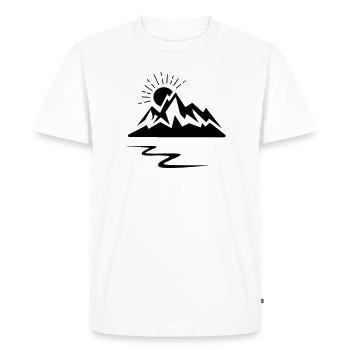 Mountain logo - Men's Premium Organic T-Shirt - white - Front - Nico (187cm)