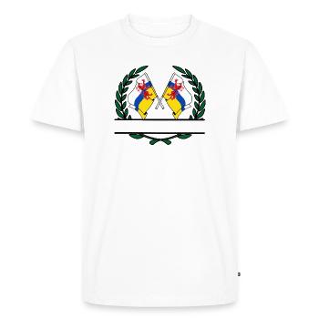 Flags province of Limburg laurel wreath banner - Men's Premium Organic T-Shirt - white - Front - Nico (187cm)