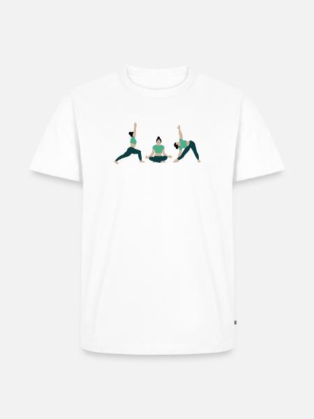 Power yoga i gymnastiksalen grøn - Herre Premium økologisk T-shirt - hvid