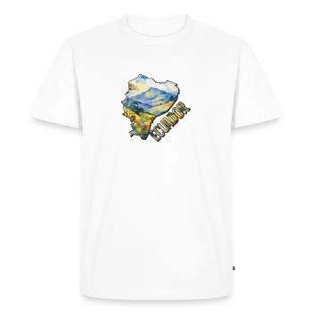 Watercolor Map Ecuador - Men's Premium Organic T-Shirt - white - Front - Nico (187cm)