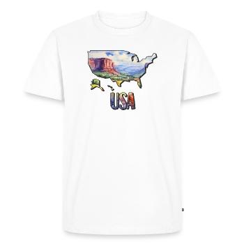 Watercolor Map USA - Men's Premium Organic T-Shirt - white - Front - Nico (187cm)