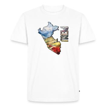 Carte à l’aquarelle du Pérou - T-shirt Premium bio Homme - blanc - Devant - Nico (187cm)