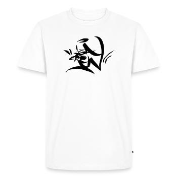 Graffiti Tag Enterrement de vie de garçon Crew Ange 01 1C - T-shirt Premium bio Homme - blanc - Devant - Nico (187cm)