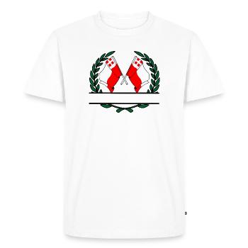 Drapeaux de la province d'Utrecht, bannière de couronne de laurier - T-shirt Premium bio Homme - blanc - Devant - Nico (187cm)