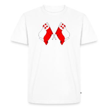 Deux drapeaux de la province d'Utrecht - T-shirt Premium bio Homme - blanc - Devant - Nico (187cm)