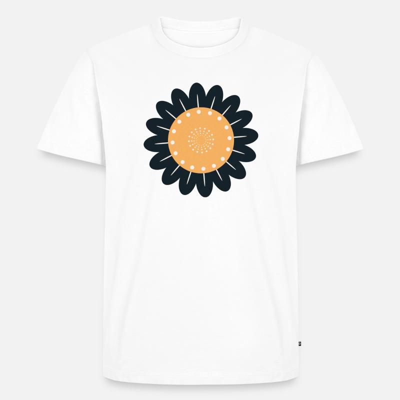 Schwarze & orangefarbene Blume - Männer Premium Bio T-Shirt - Weiß