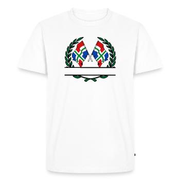 Flags province of Groningen laurel wreath banner - Men's Premium Organic T-Shirt - white - Front - Nico (187cm)