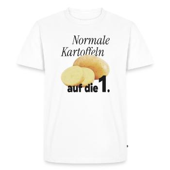 Normal potatoes on the 1. - Men's Premium Organic T-Shirt - white - Front - Nico (187cm)