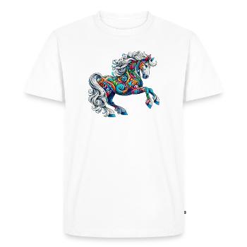 Horse - Men's Premium Organic T-Shirt - white - Front - Nico (187cm)