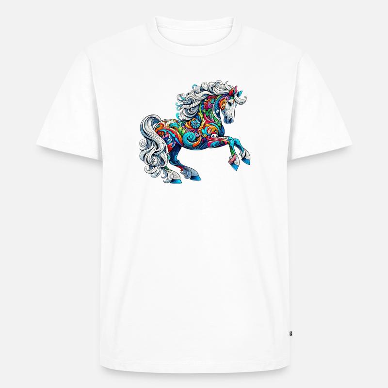 Pferd - Männer Premium Bio T-Shirt - Weiß