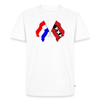Drapeau Pays-Bas, Amsterdam croisé - T-shirt Premium bio Homme - blanc - Devant - Nico (187cm)
