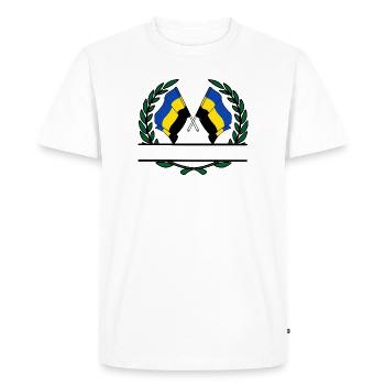Flags province of Gelderland laurel wreath banner - Men's Premium Organic T-Shirt - white - Front - Nico (187cm)