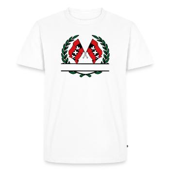 Drapeaux ville Amsterdam bannière couronne de laurier - T-shirt Premium bio Homme - blanc - Devant - Nico (187cm)