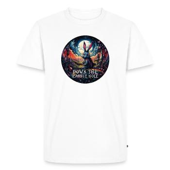 Lapin Alice au pays des merveilles Dans le terrier du lapin - T-shirt Premium bio Homme - blanc - Devant - Nico (187cm)