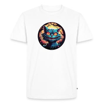 Chat du Cheshire Alice au pays des merveilles Cercle - T-shirt Premium bio Homme - blanc - Devant - Nico (187cm)