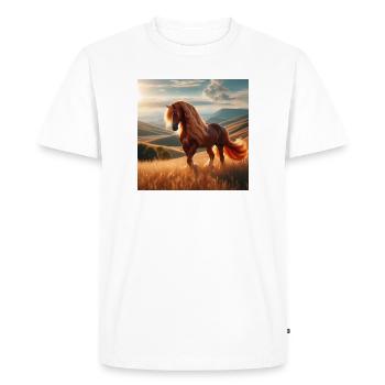 Cheval libre - T-shirt Premium bio Homme - blanc - Devant - Nico (187cm)